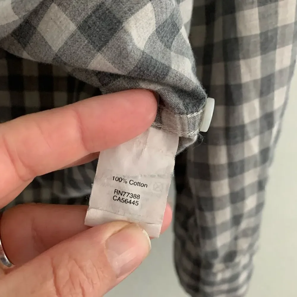J Crew slim heathered cotton check plaid button down men’s shirt size medium